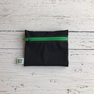 Mini Sac à Collation - Noir et Zip Vert (1)